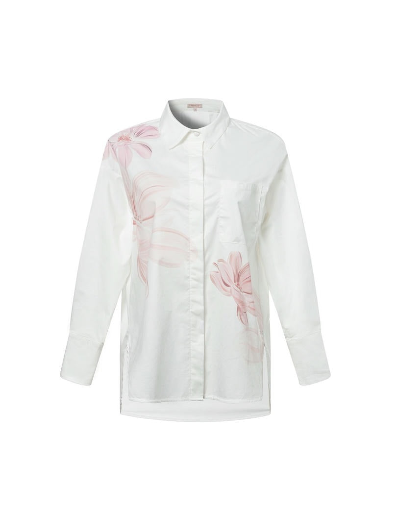 Floral Printed White Shirt