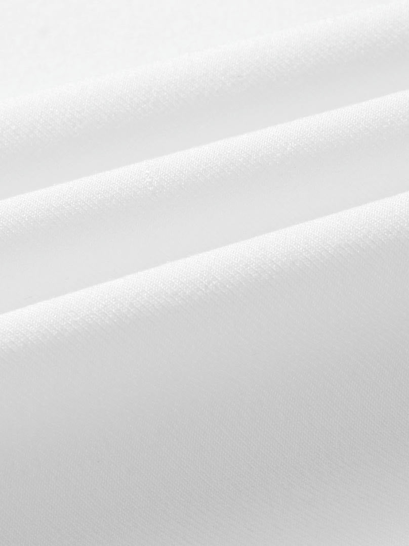 Buttoned Off-White Crepe Skirt