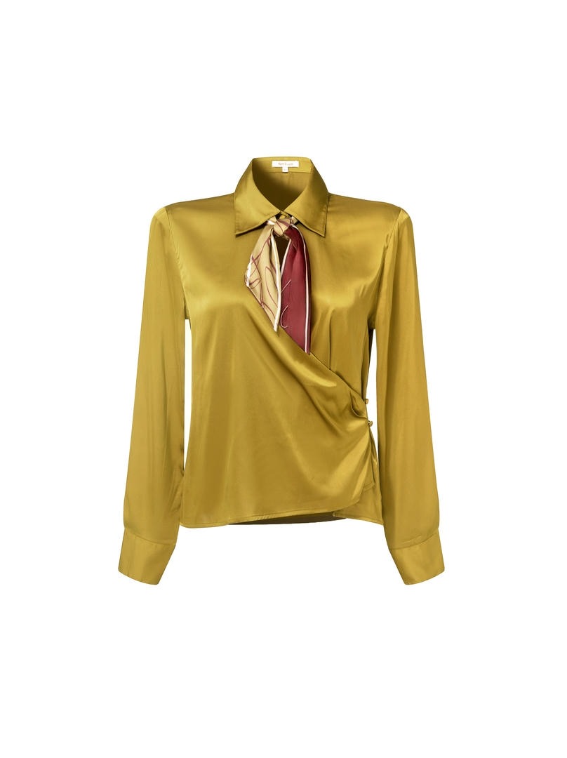 Olive Satin Blouse