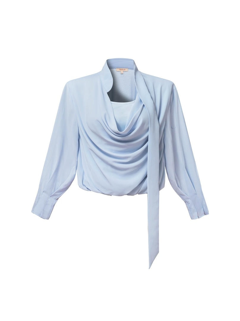 Light Blue Chiffon Top