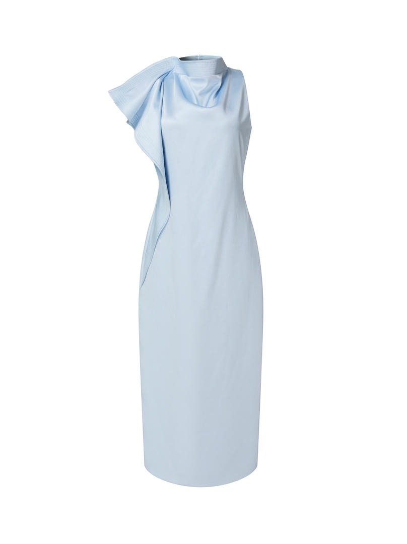 Sky Blue Satin Dress