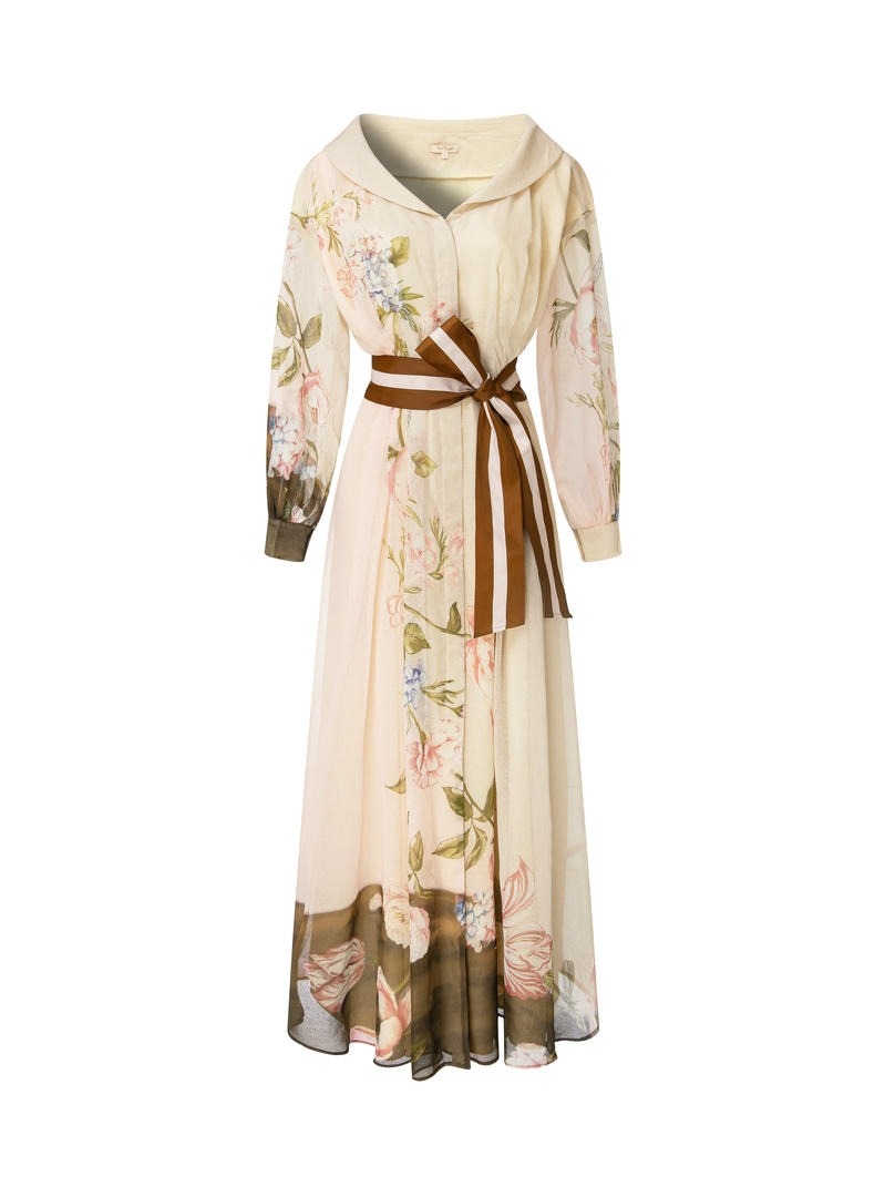Printed Organza Dress