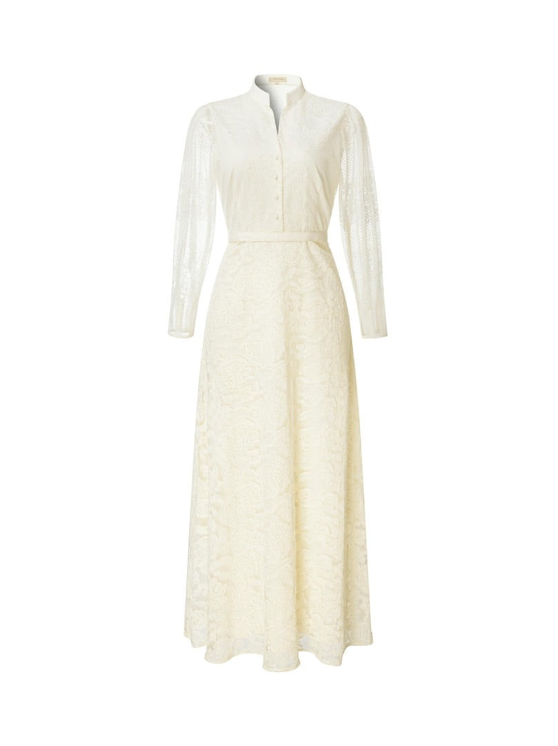 Cream Lace Maxi Dress