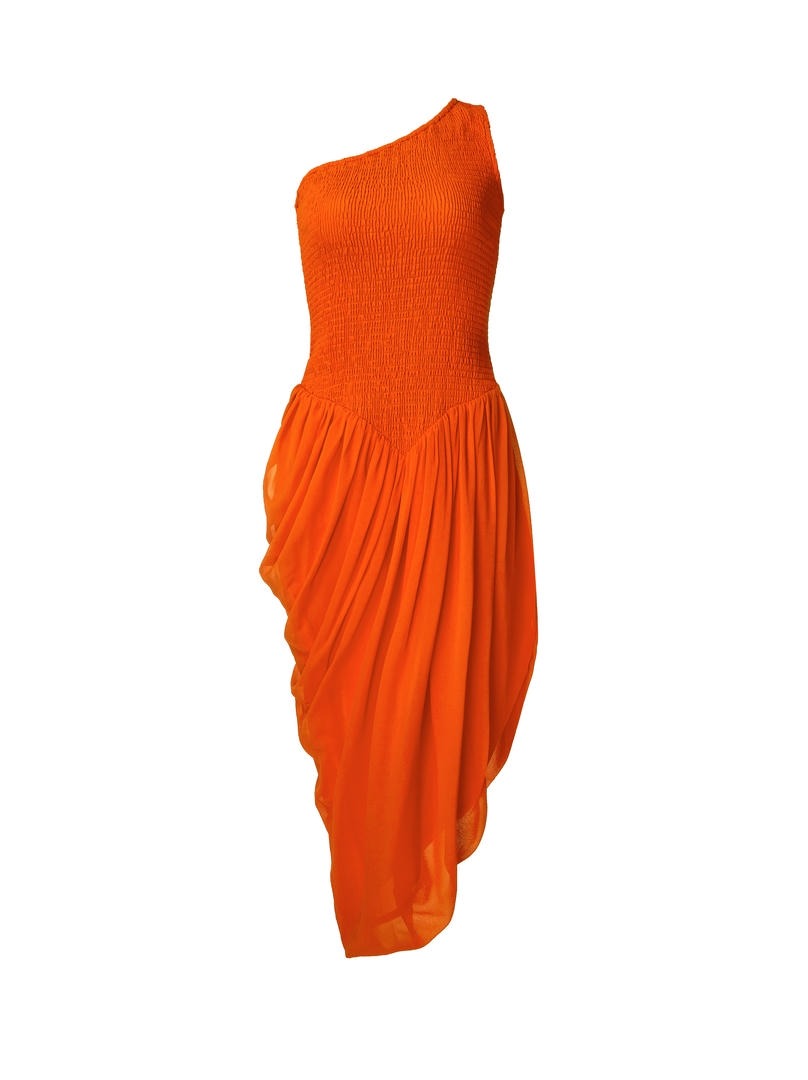 Draped Chiffon Dress
