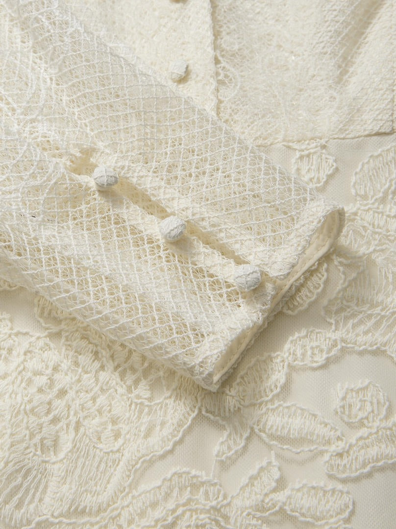 Cream Lace Maxi Dress