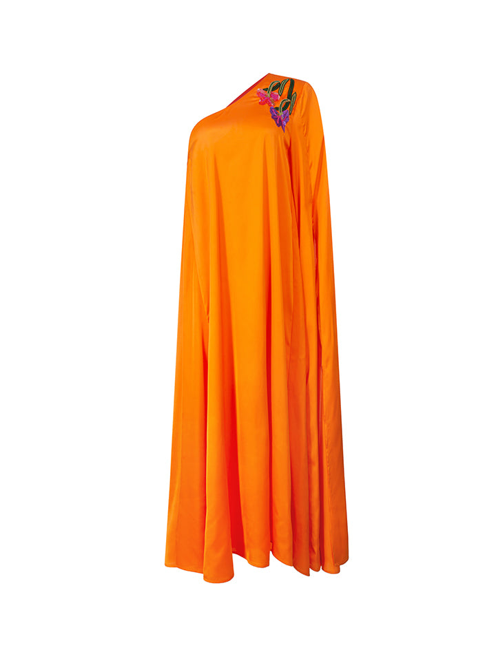One Shoulder Crepe Dress