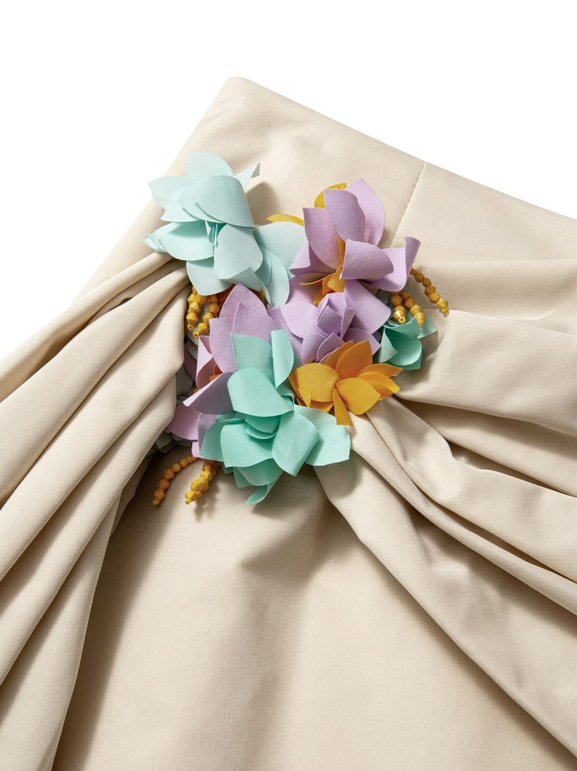 Beige Taffeta Skirt