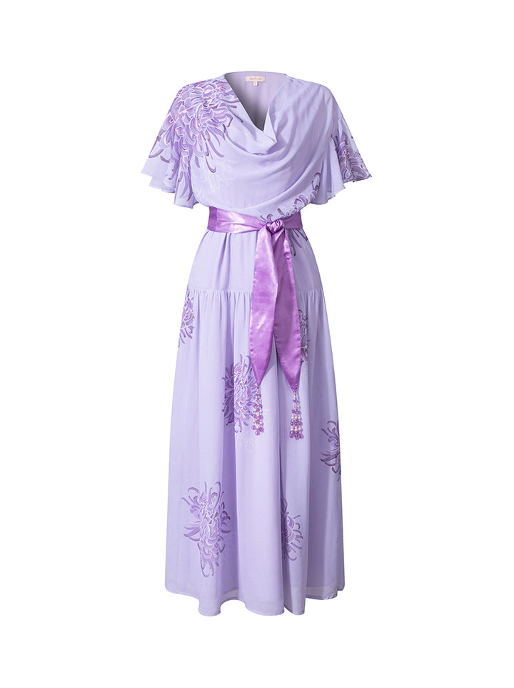 Draped Collar Dress
