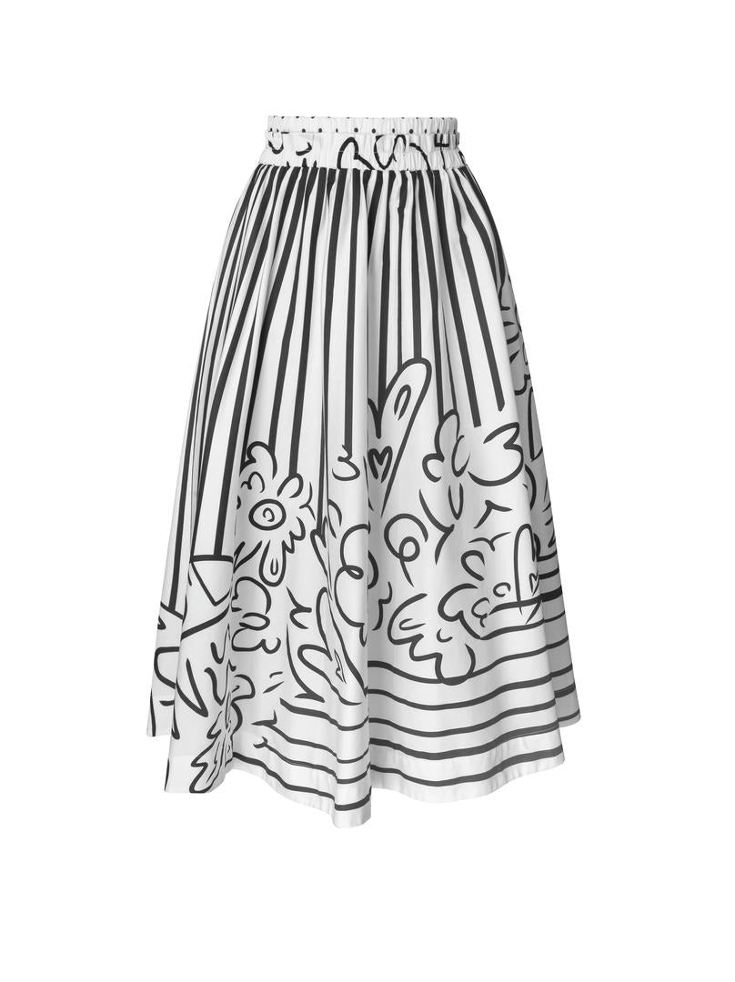 Monochrome Print Skirt