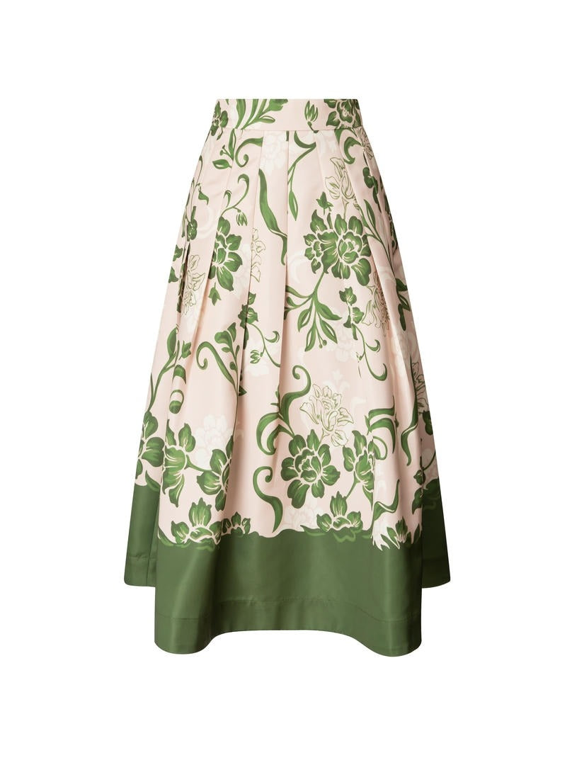 Floral Pleated Skirt
