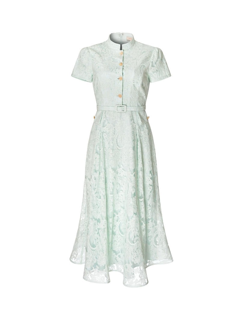Belted Lace Dress