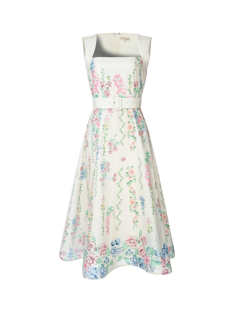 Garden Print Midi Dress
