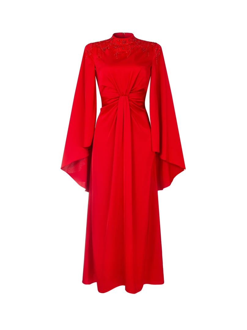 Crimson Satin Dress
