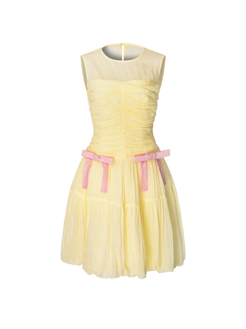 Pleated Bow Dress