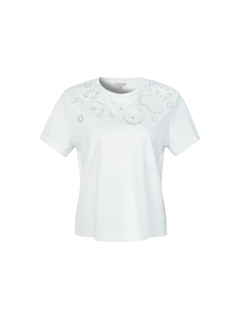 Embroidered Cut-Out T-Shirt
