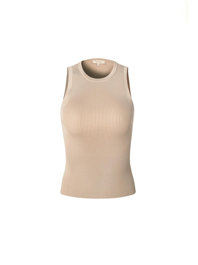 Ribbed Fitted Sleeveless Tank Top