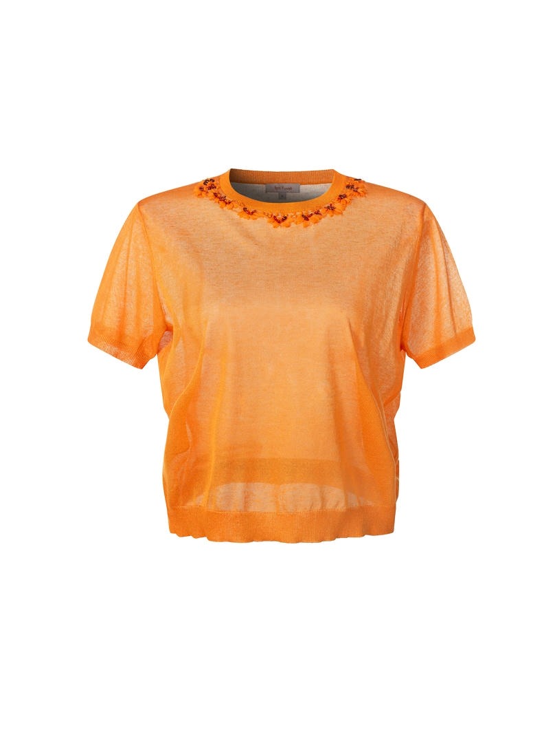 Orange embellished top