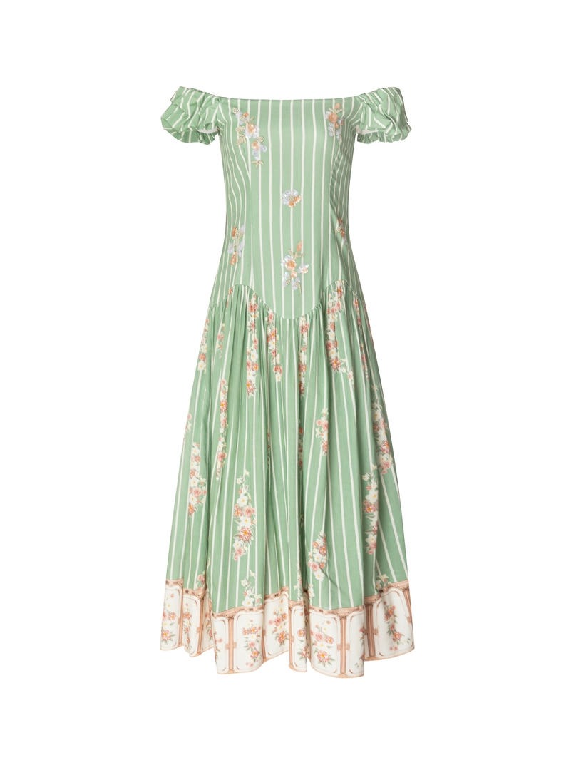 Printed Shoulder Dress