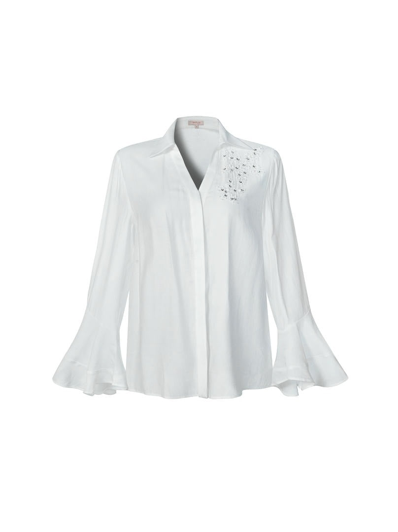 Embellished Flared Sleeves Shirt
