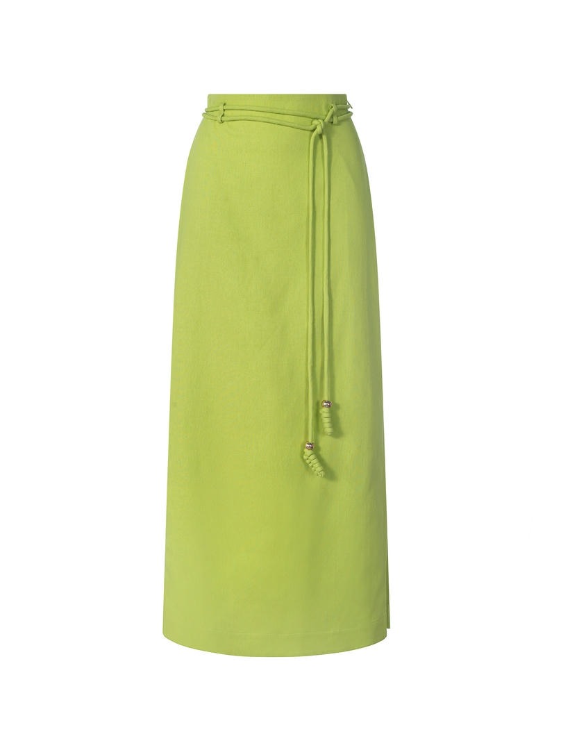 Column cut embellished skirt