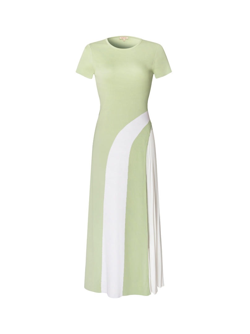 Green & White Knit Dress