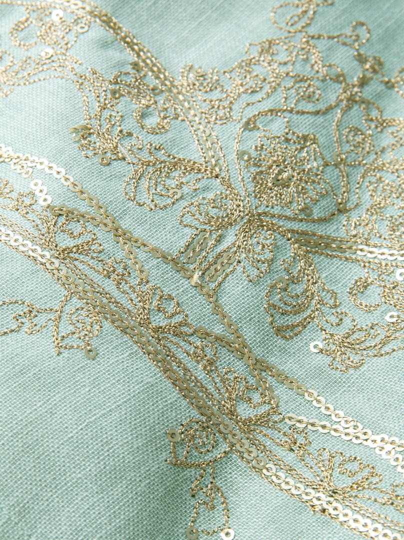 Embroidered Linen Abaya