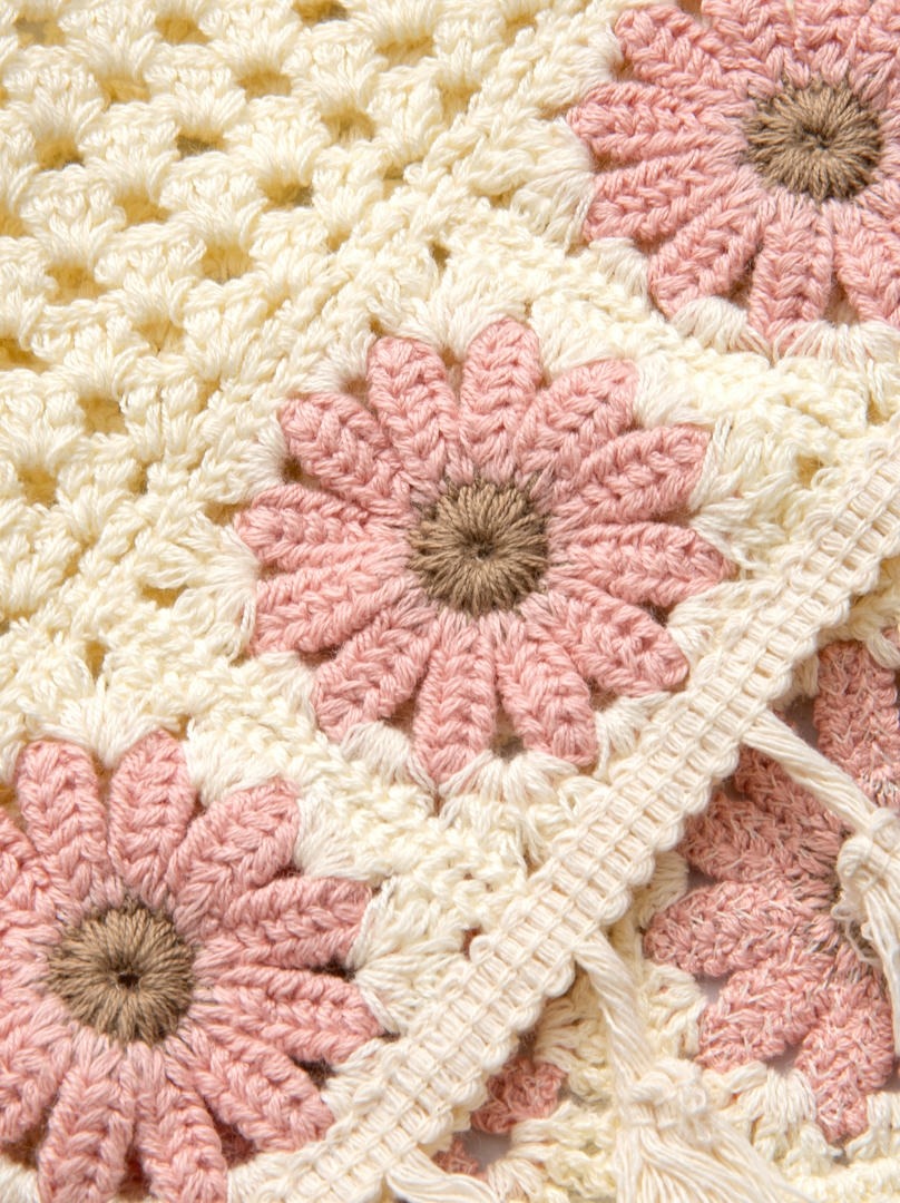 Floral Tassel Scarf