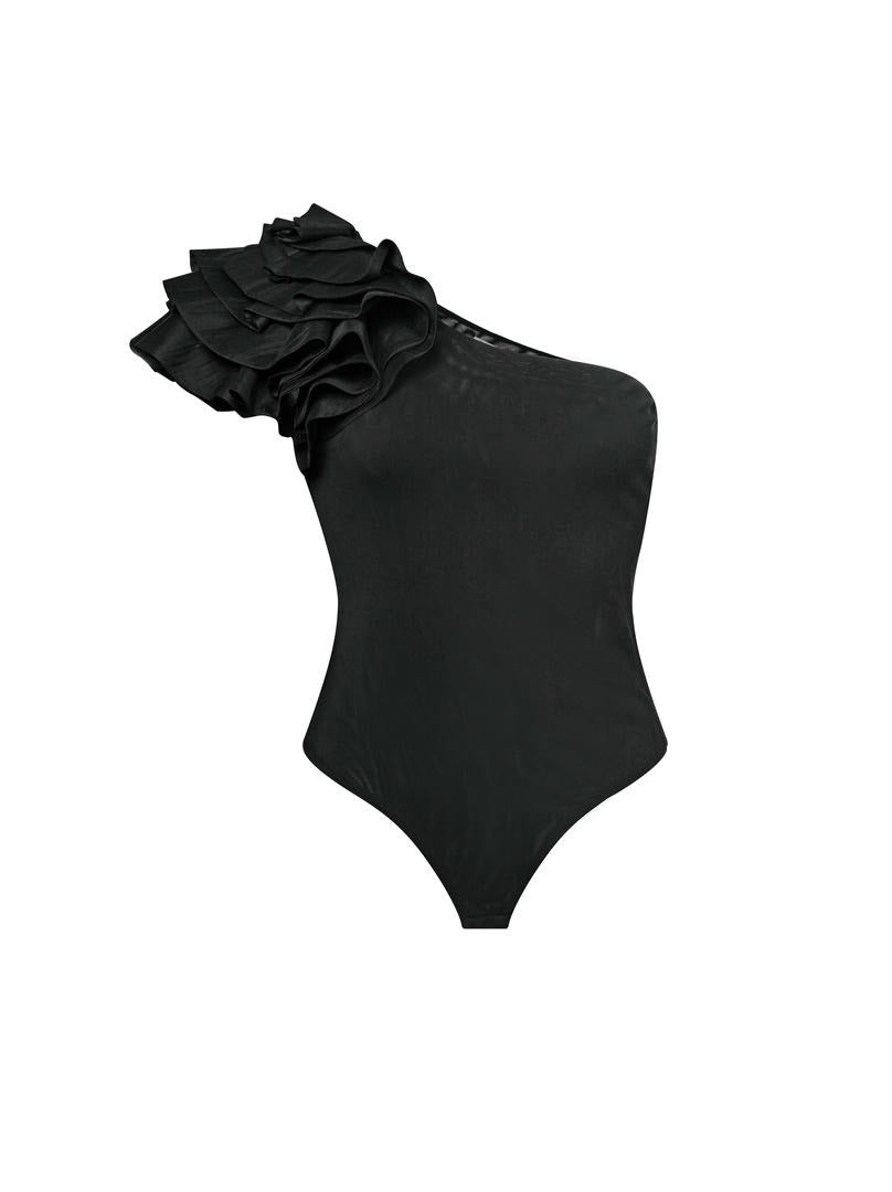 Bold ruffled shoulder top