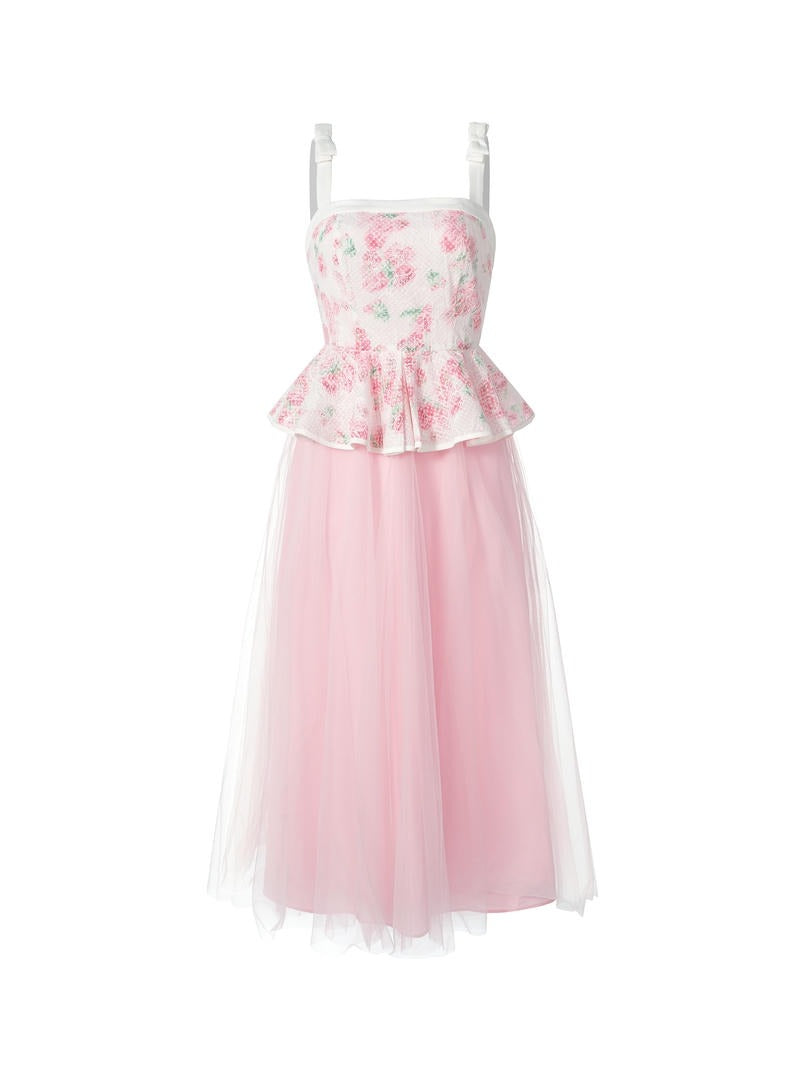 Peplum waist floral dress