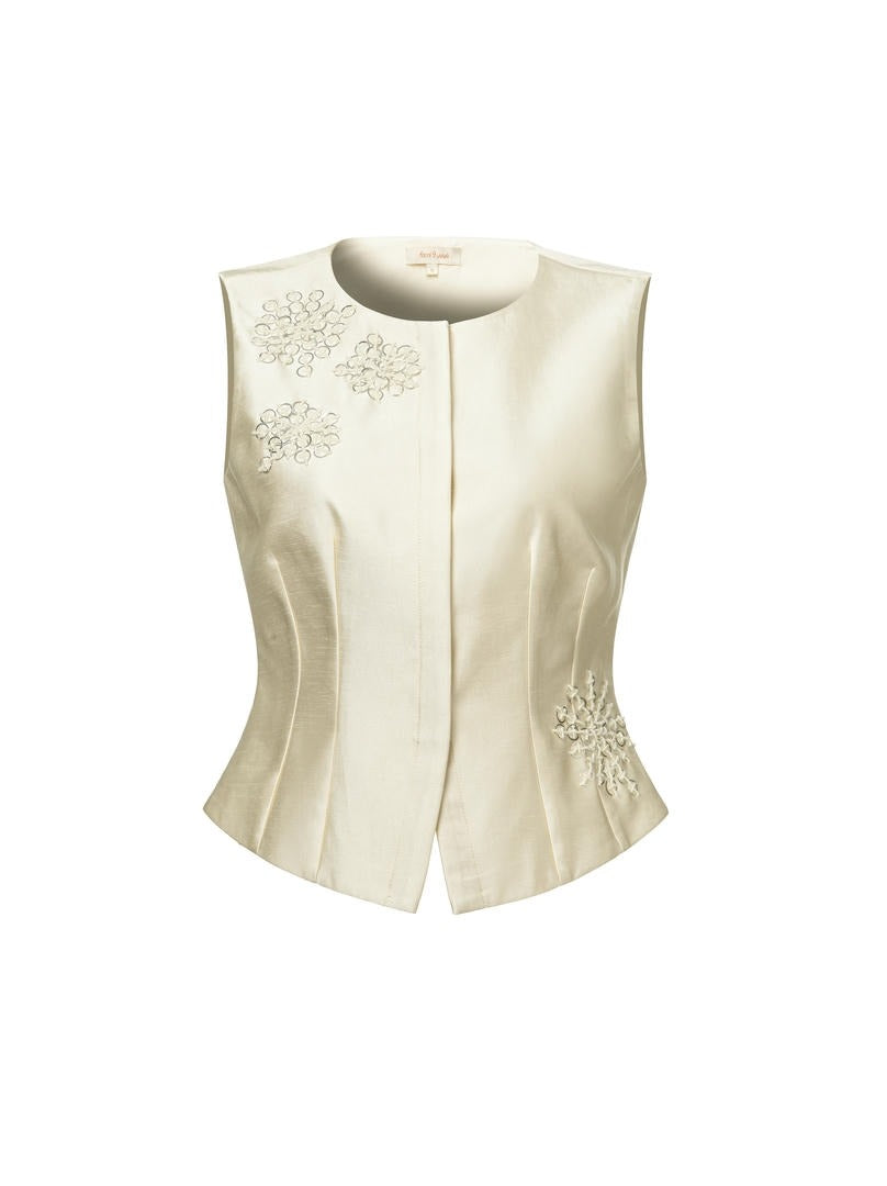Embellished Satin Vest