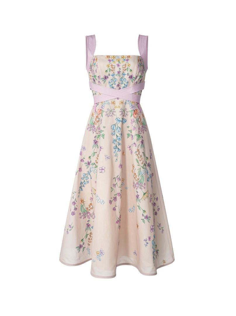 Flared Elegance Printed Dress
