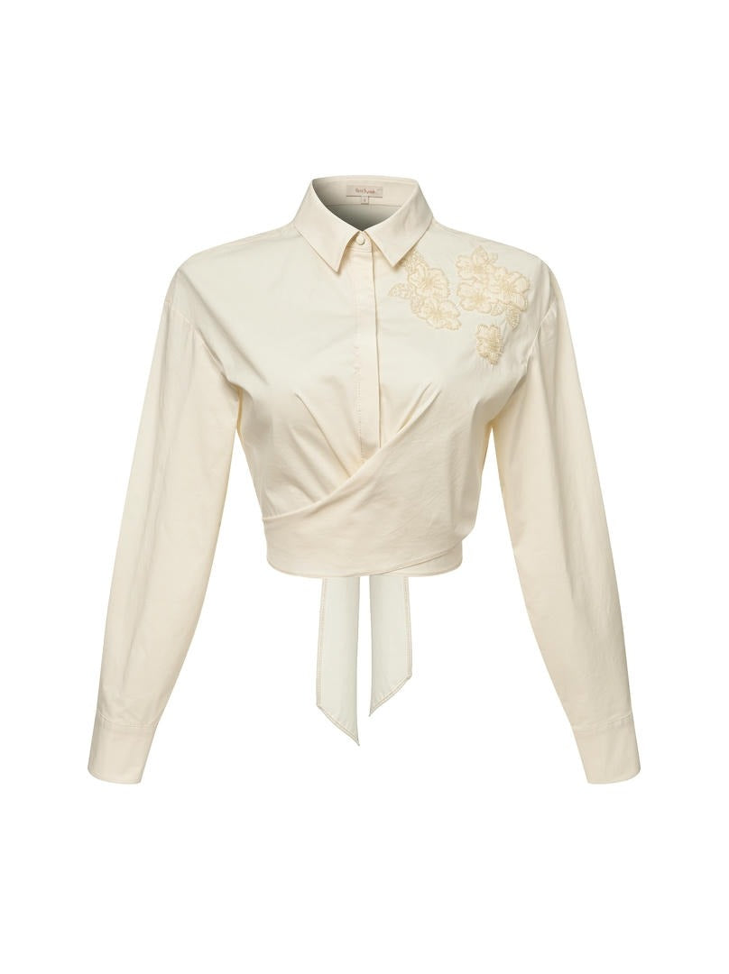Beading embellishment shirt