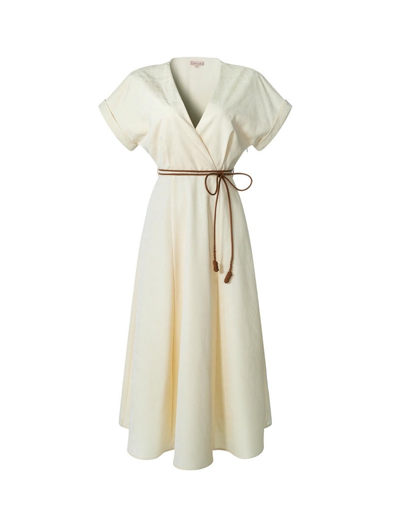 wrap effect Jacquard dress