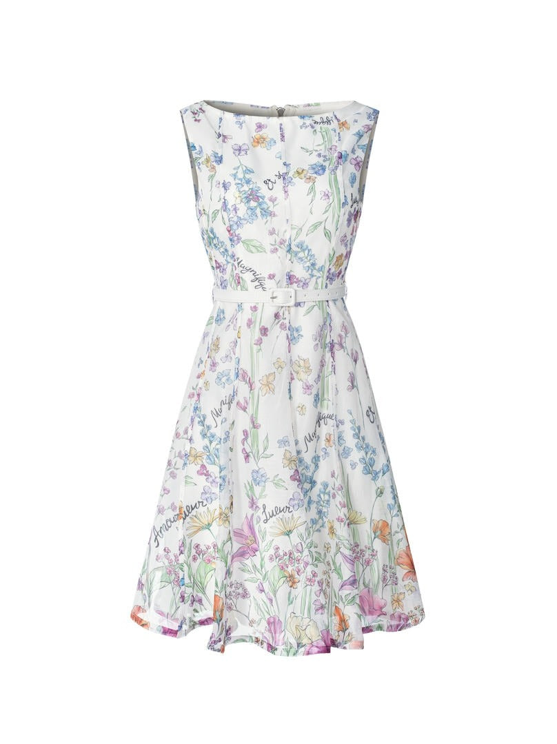 Organza floral mini dress