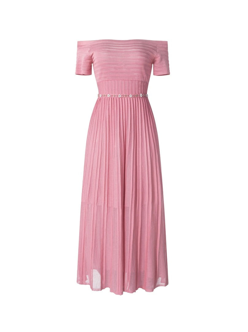 off-shoulder knit dress