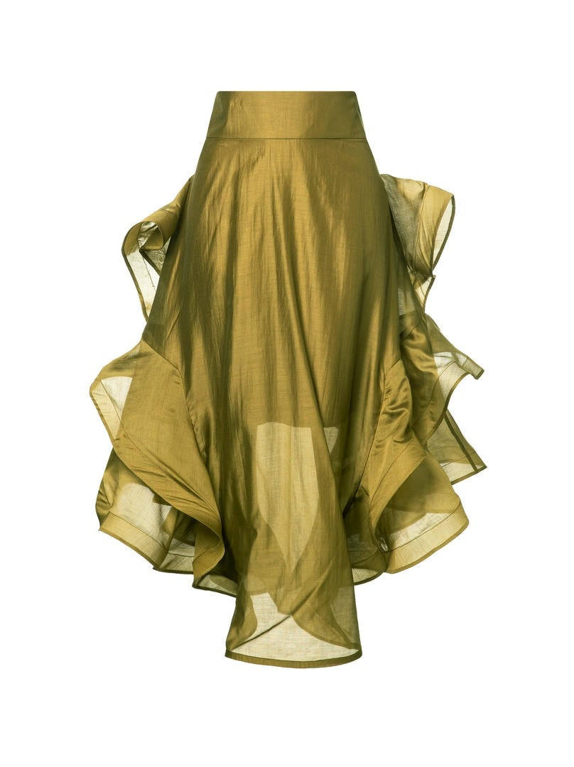 Statement ruffled detailed skirt