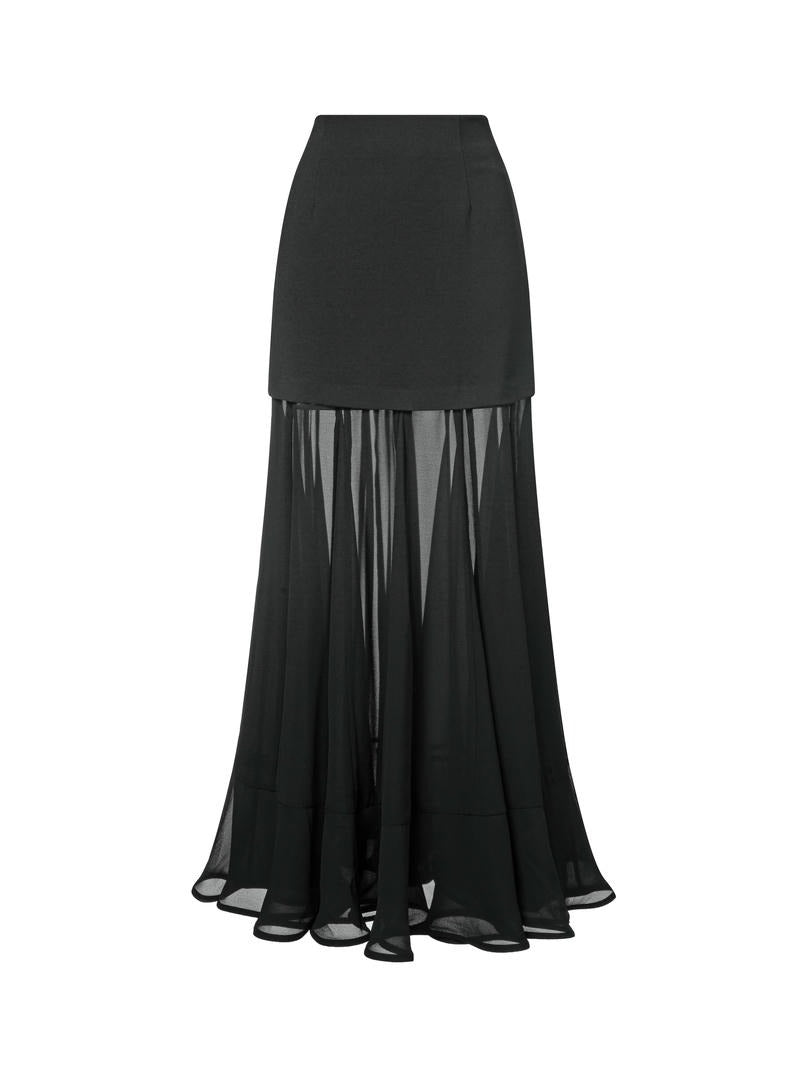 Chiffon fit and flair skirt