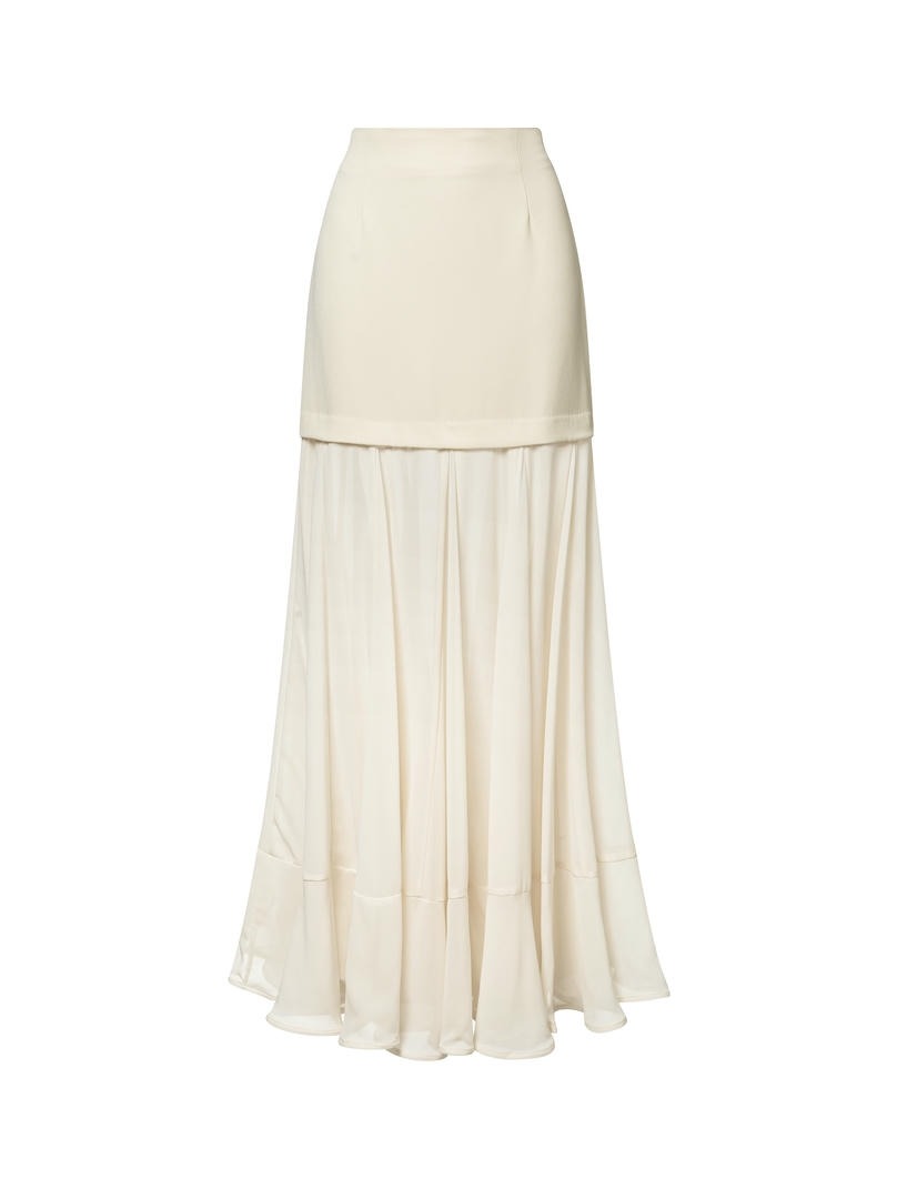 Chiffon fit and flair skirt
