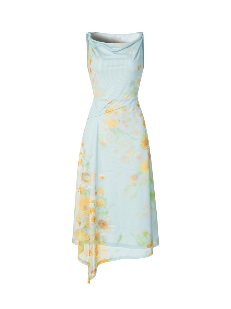 Asymmetric floral dress