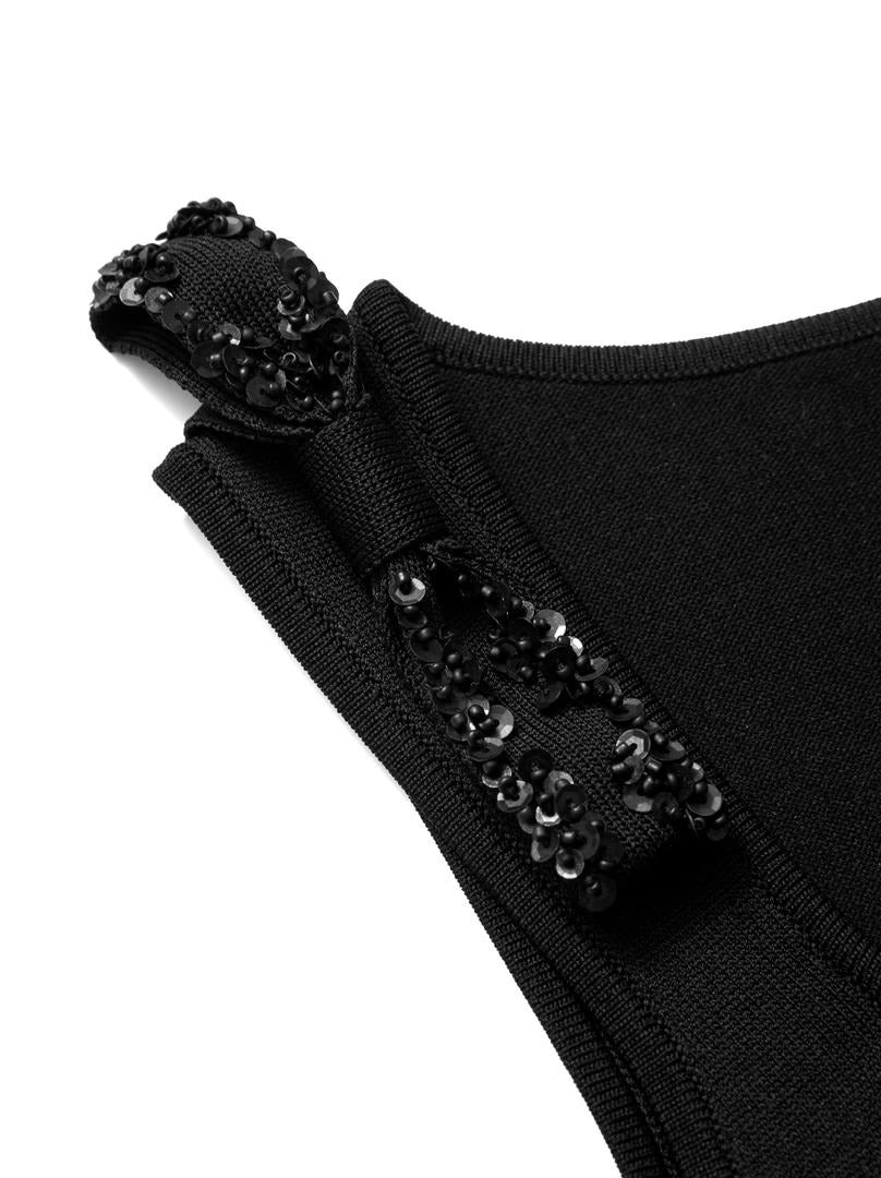 SQUARE NECK TOP WITH BOW DETAIL