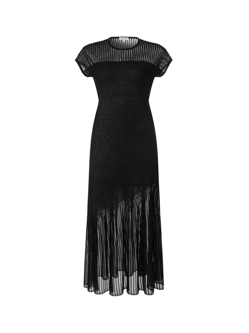 Knitted sheered hem dress