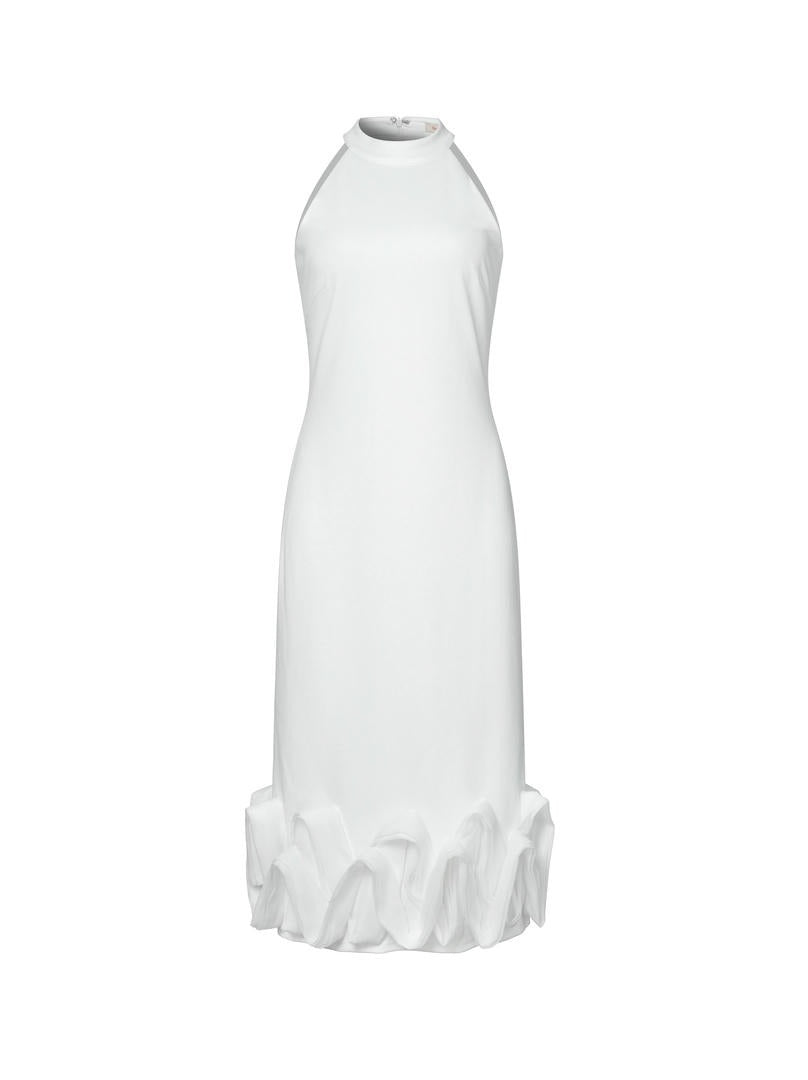 Fitted ruffle hem dress