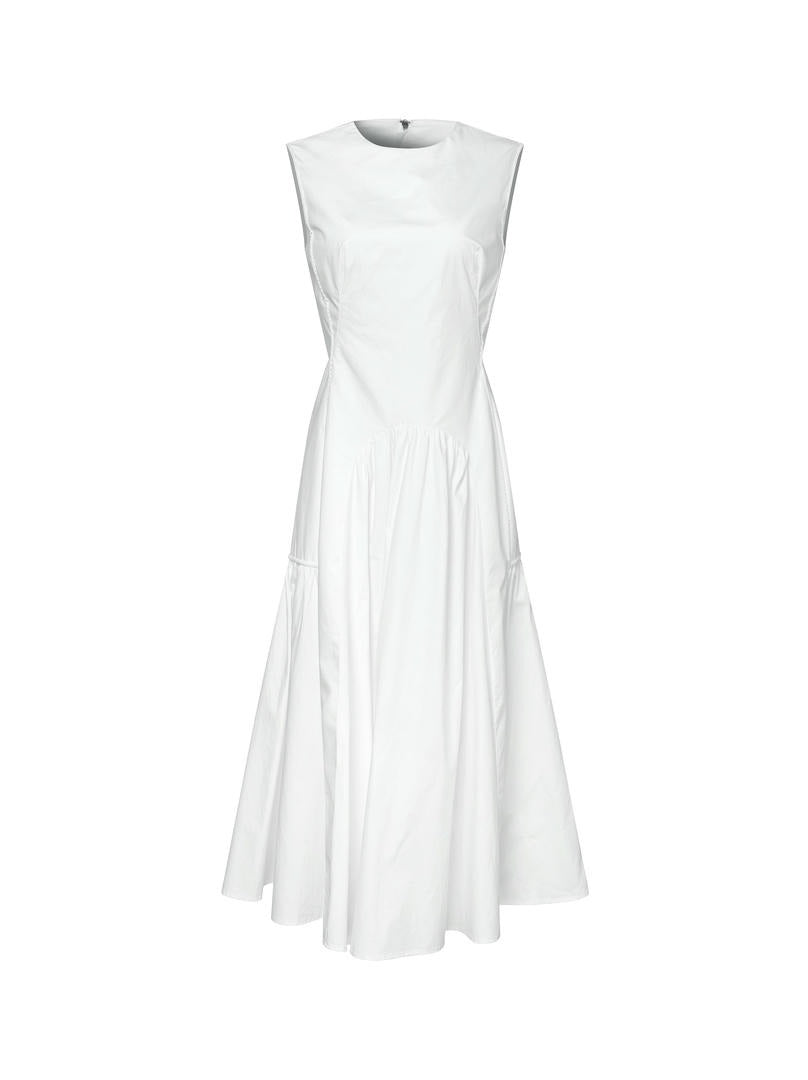 Ruched cuts cotton dress