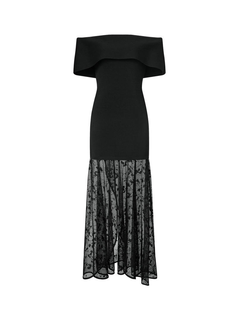 Knitted lace hem Dress