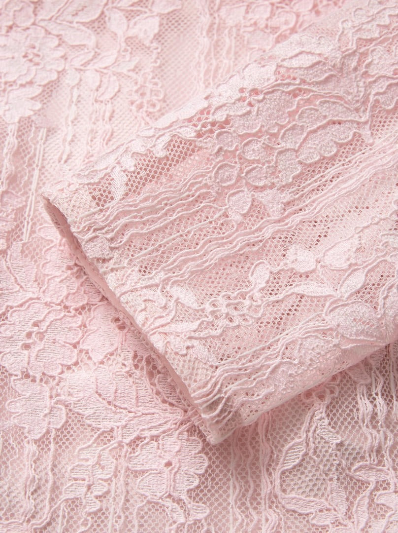 Lace & Mesh Midi Dress