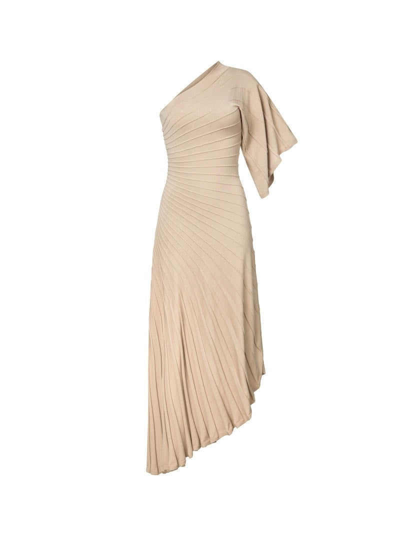 Pleat Detail Knitted Dress