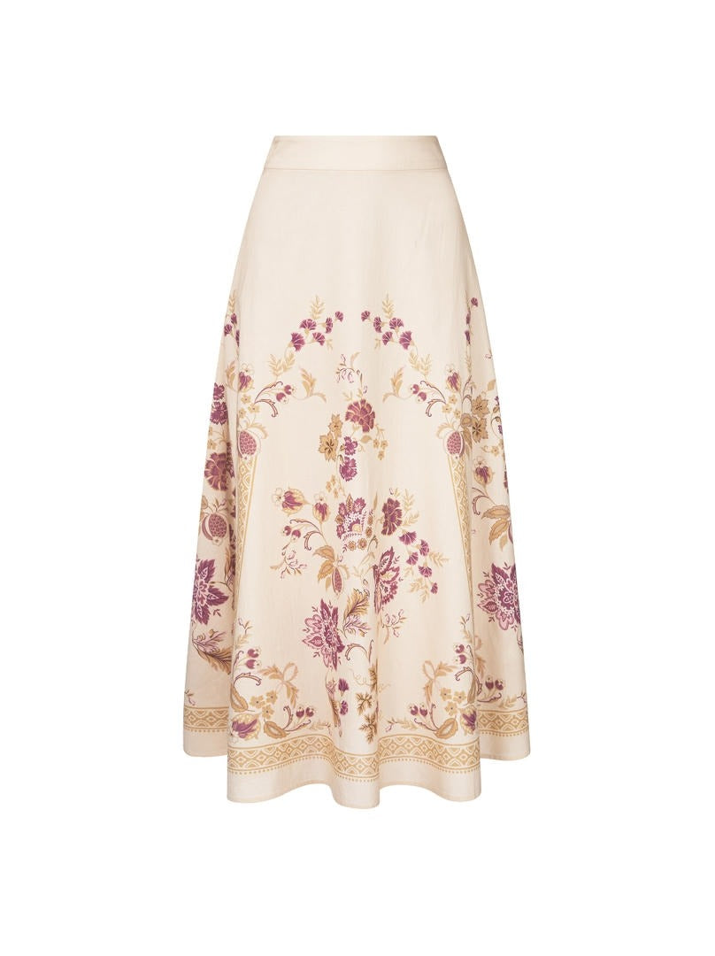 Floral Linen Skirt