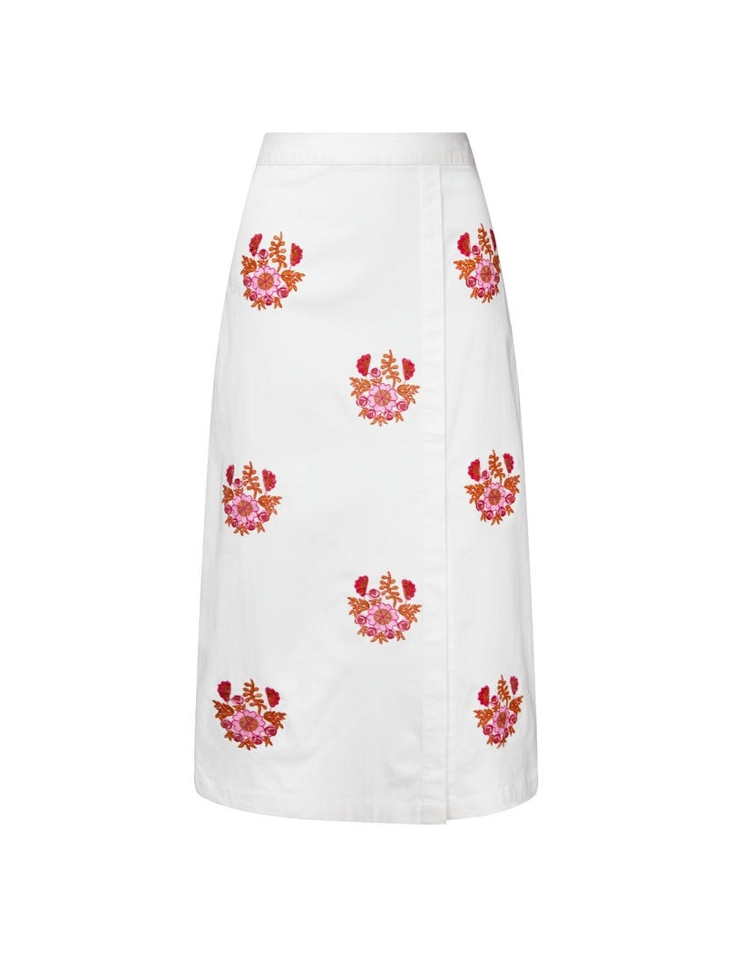 Embroidered Pencil Skirt