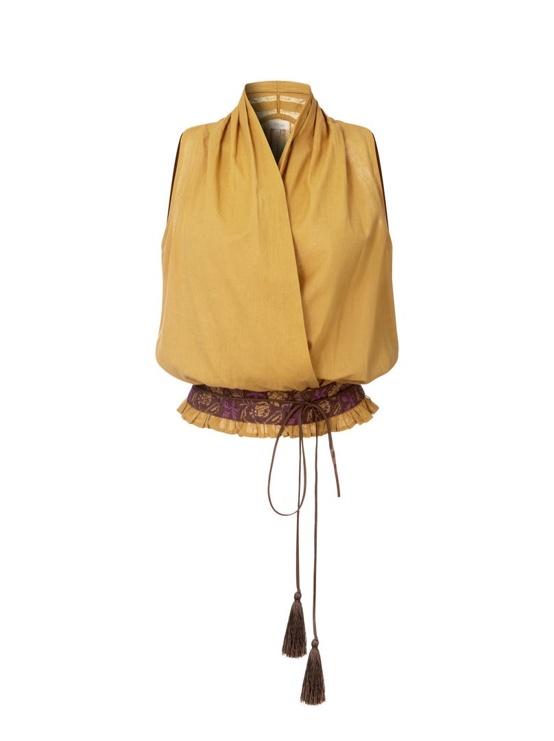 Belted Linen Top