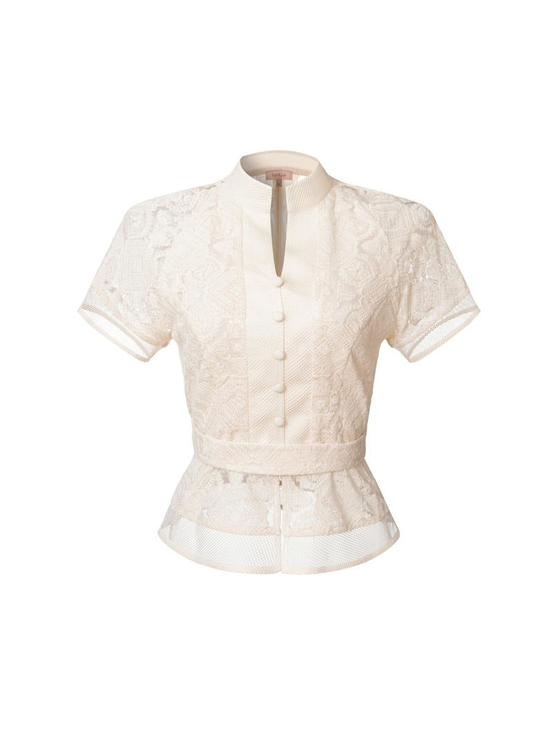Lace Peplum Blouse